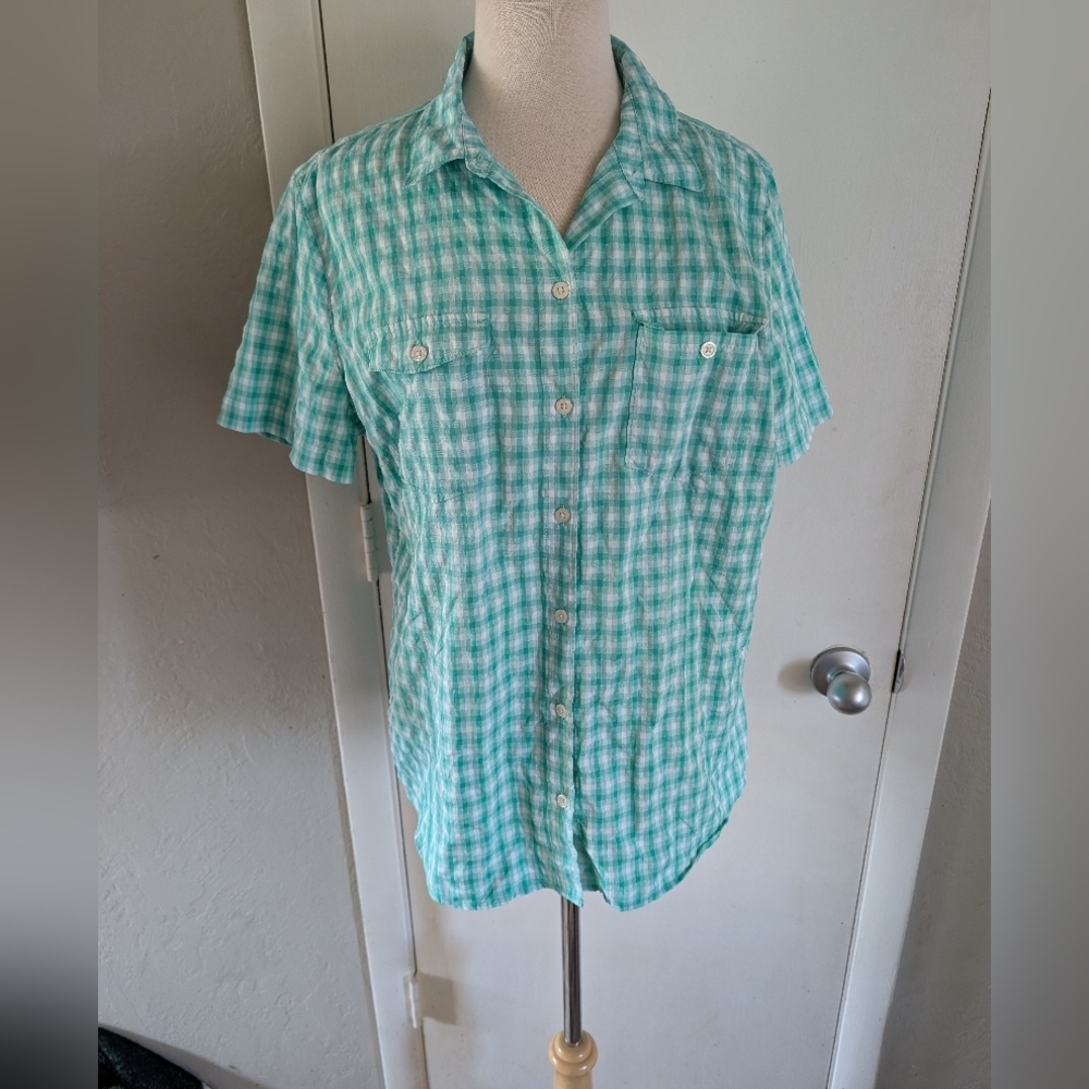 Eddie Bauer Women's Button Down T-shirt sz XL